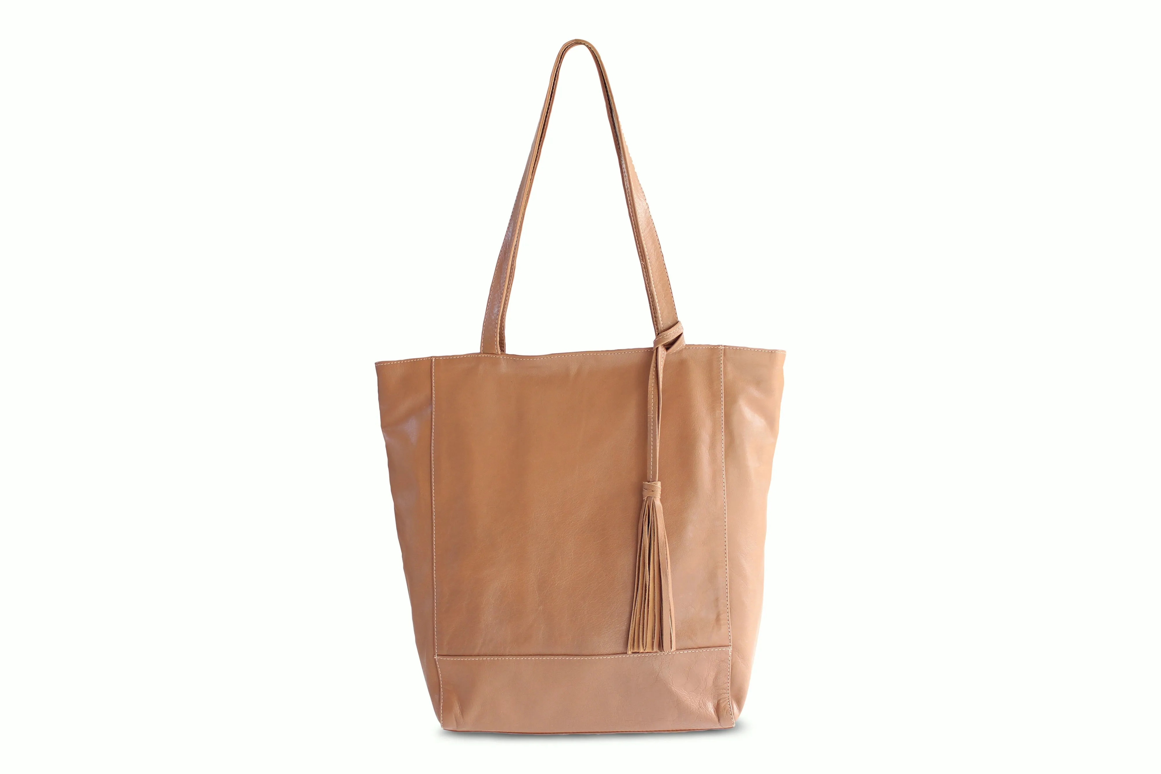 EMMA LEATHER HANDBAG IN NUDE