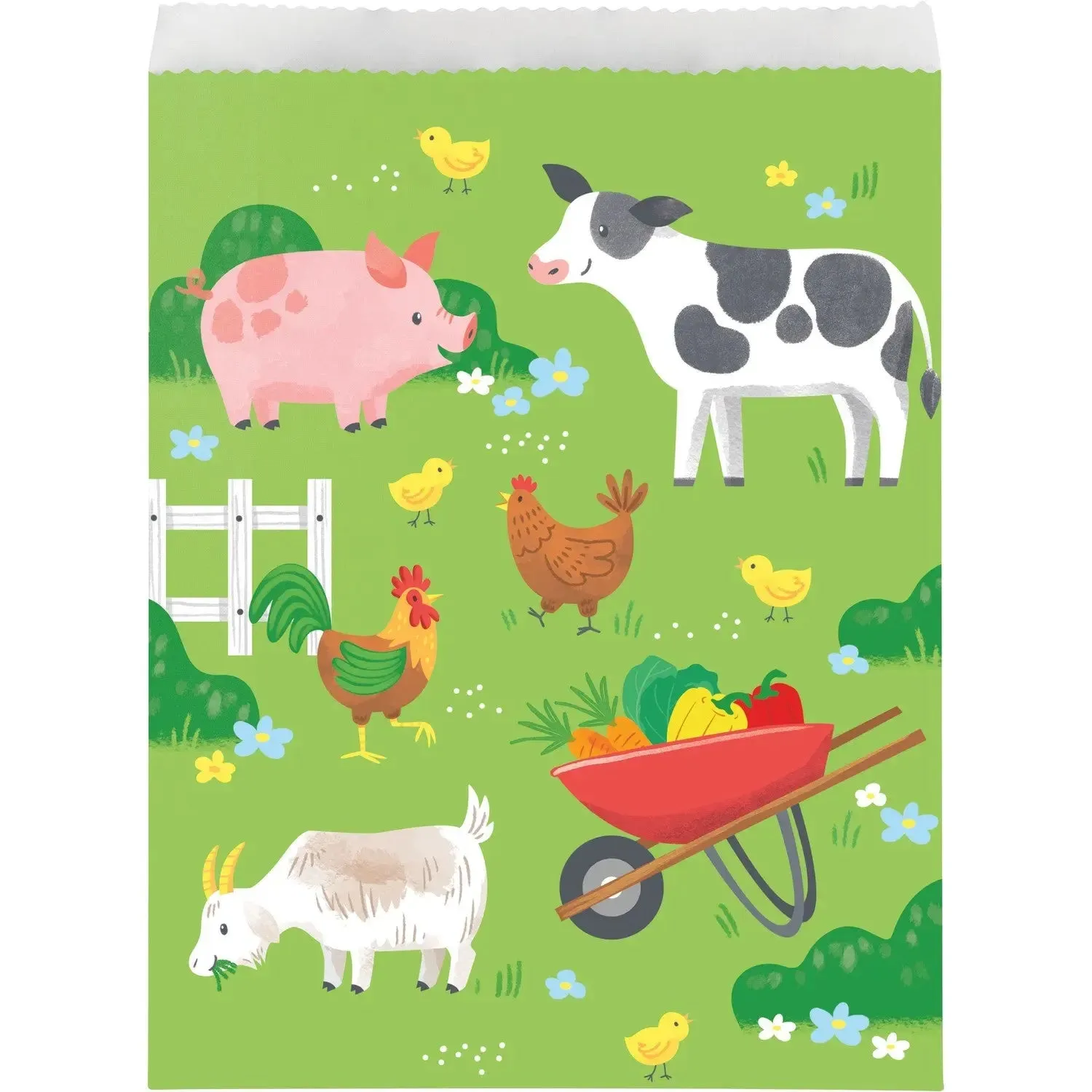 Farm Animals Paper Loot Bags - 8 Pkt