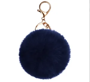 Faux Rabbit Fur Pom Pom Keychain