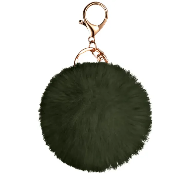 Faux Rabbit Fur Pom Pom Keychain