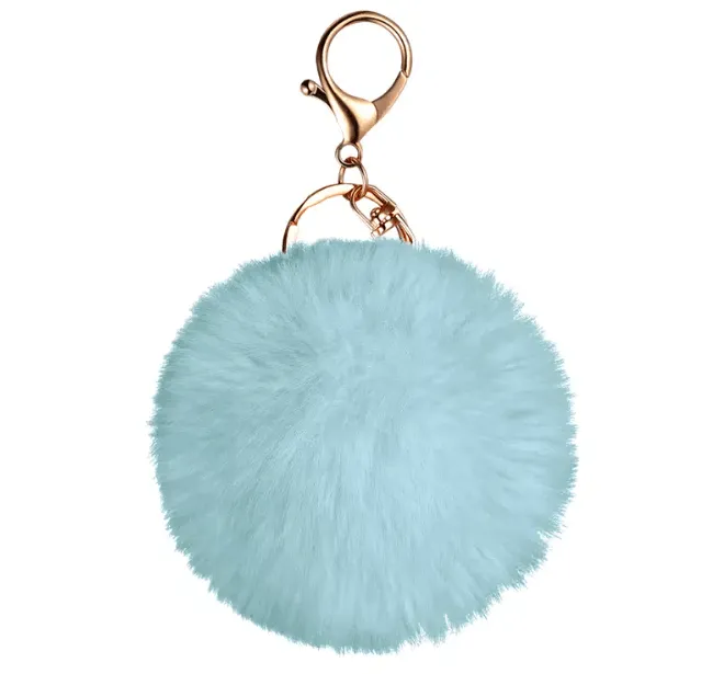 Faux Rabbit Fur Pom Pom Keychain