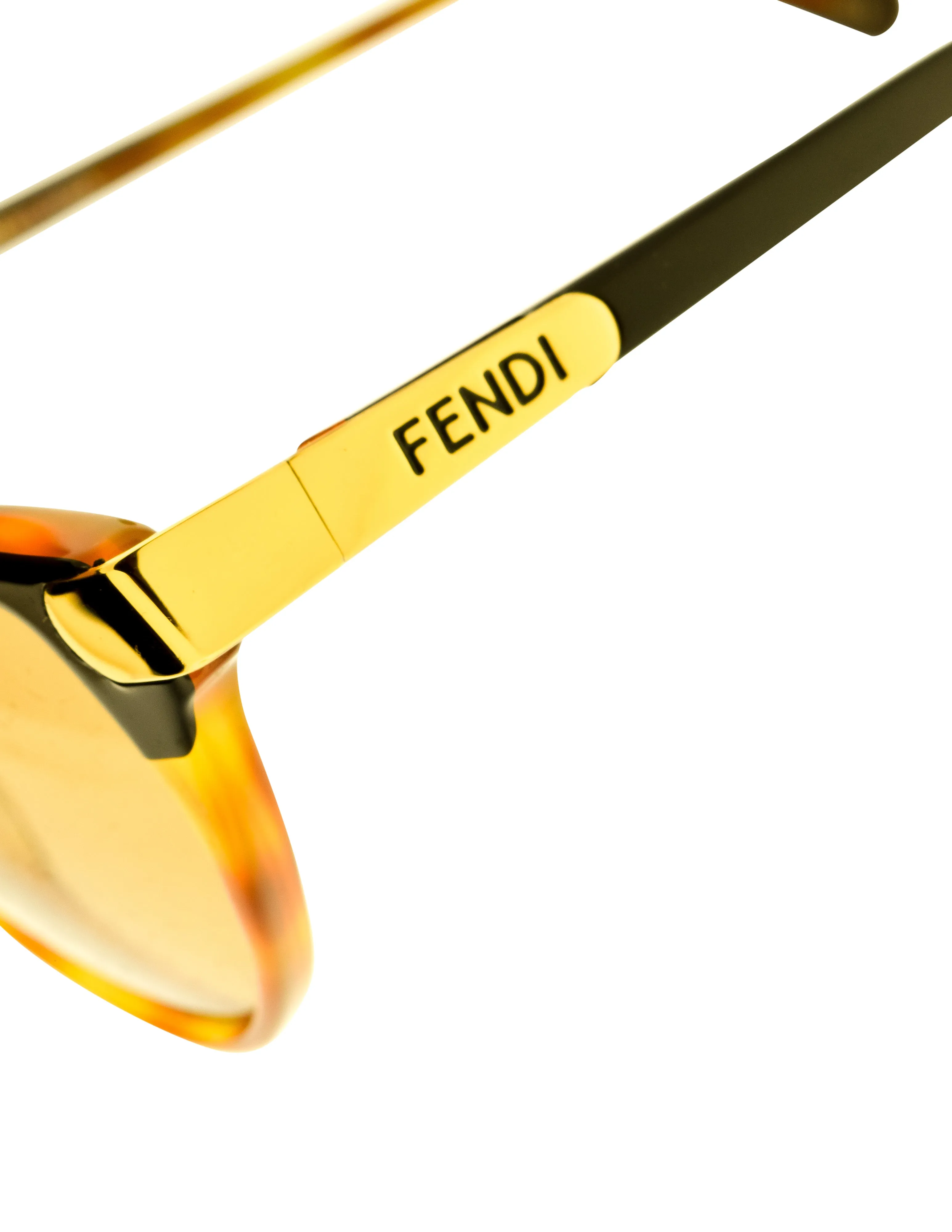 Fendi Vintage 1980s Tortoise and Black Split Cat Eye Sunglasses