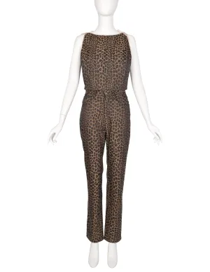 Fendi Vintage 1990s Leopard Print Logo Top & Pants Set