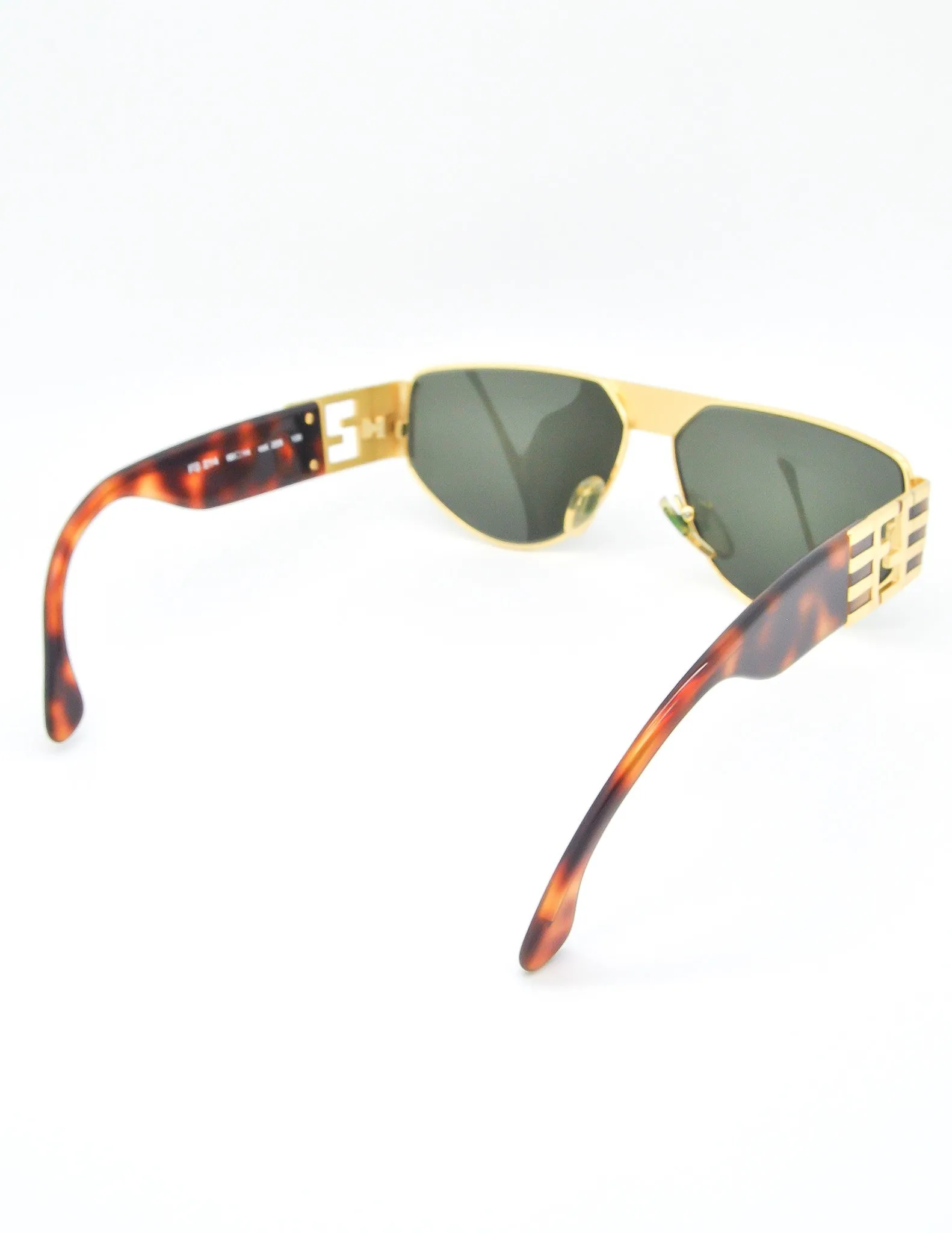 Fendi Vintage Gold Tortoise Logo Sunglasses FS 214