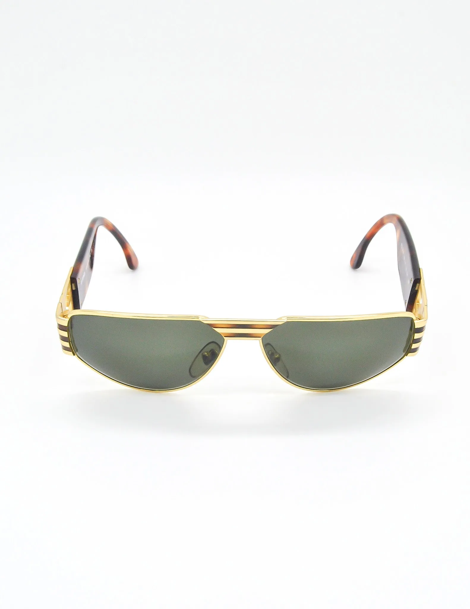 Fendi Vintage Gold Tortoise Logo Sunglasses FS 214