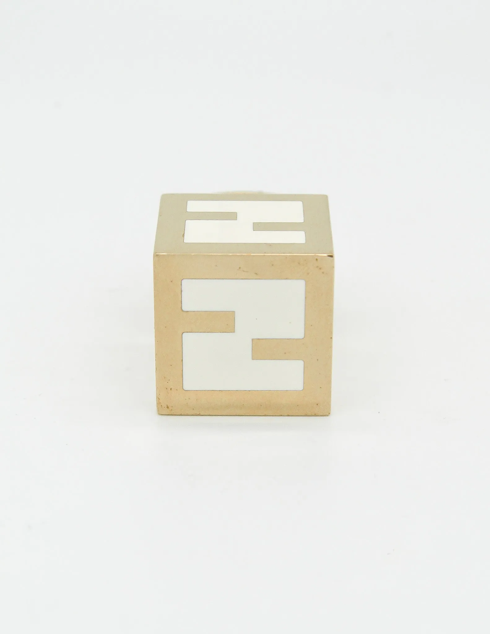 Fendi Vintage Logo Cube Ring