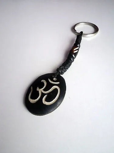 Hindu Om Bone Keychain