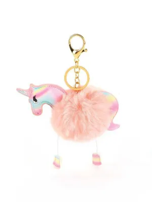 Horse Design Keychain With Pom Pom