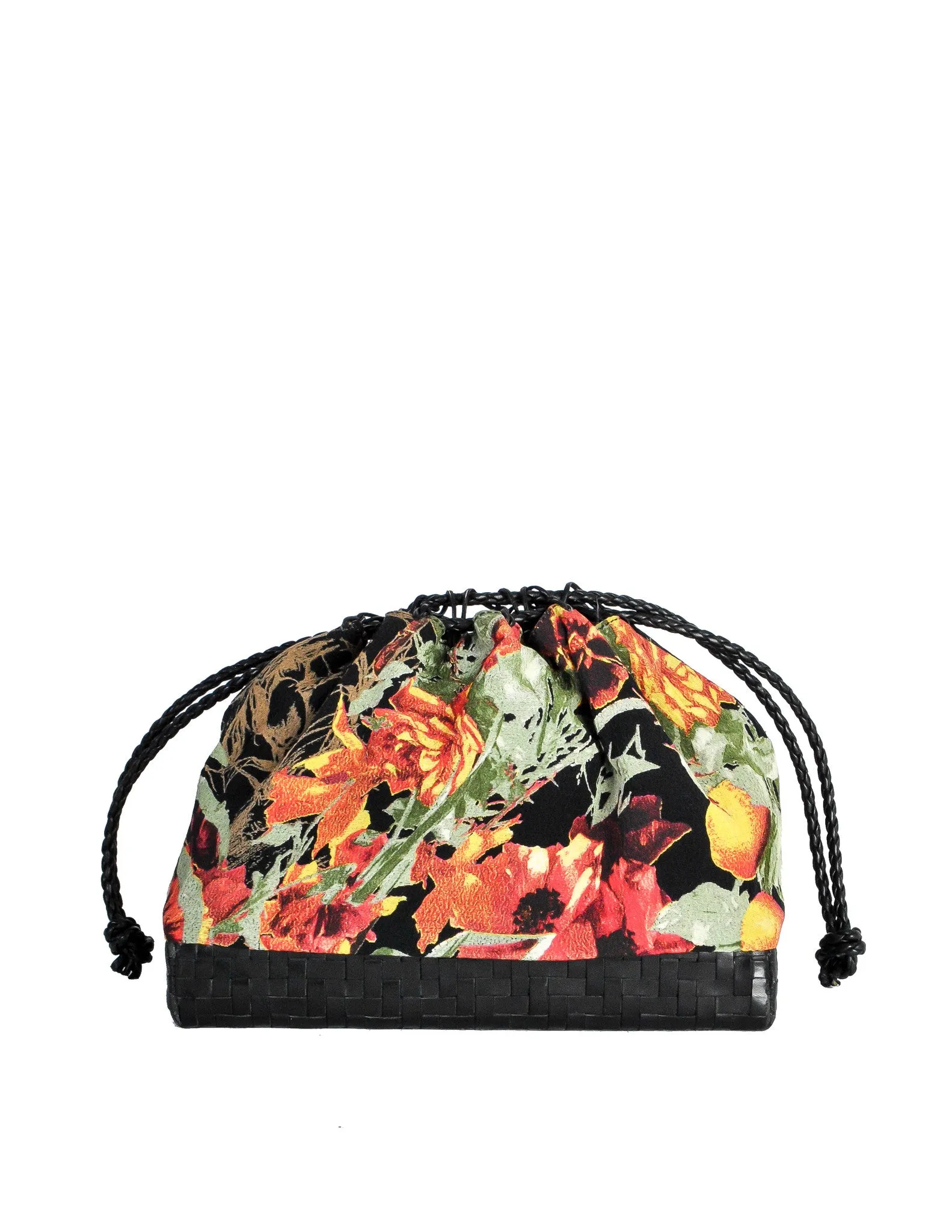 Jean Paul Gaultier Vintage Silk Floral Basket Handbag