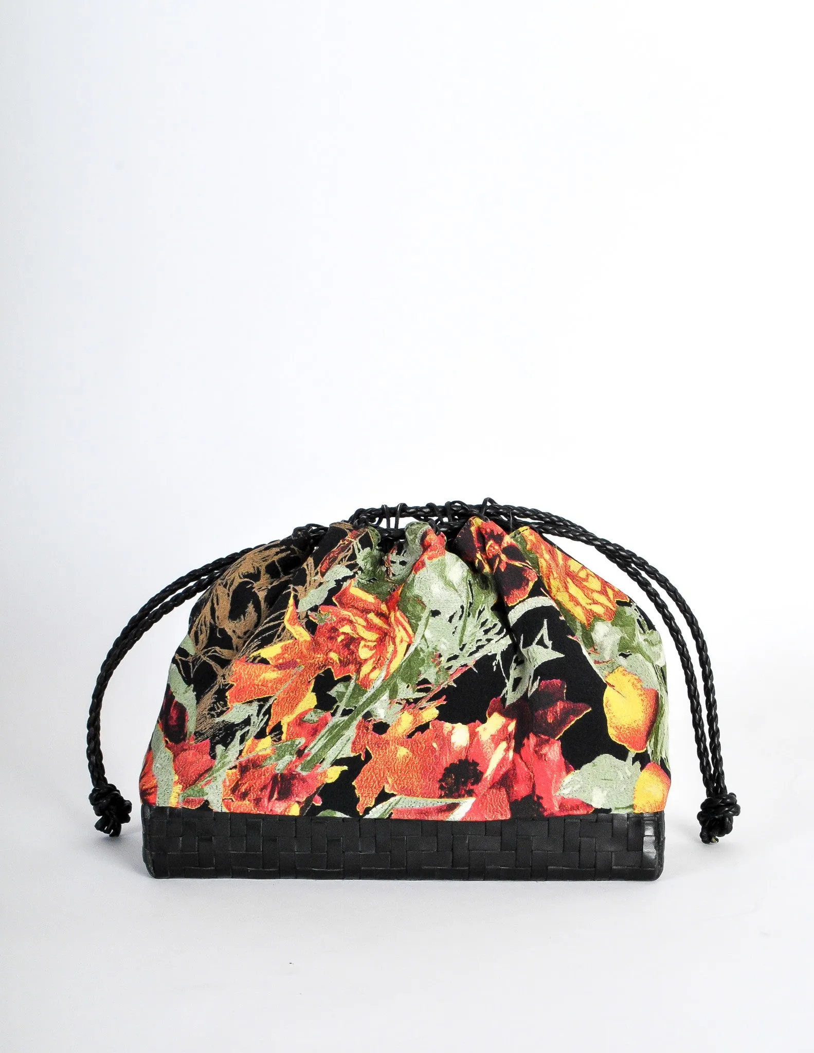 Jean Paul Gaultier Vintage Silk Floral Basket Handbag