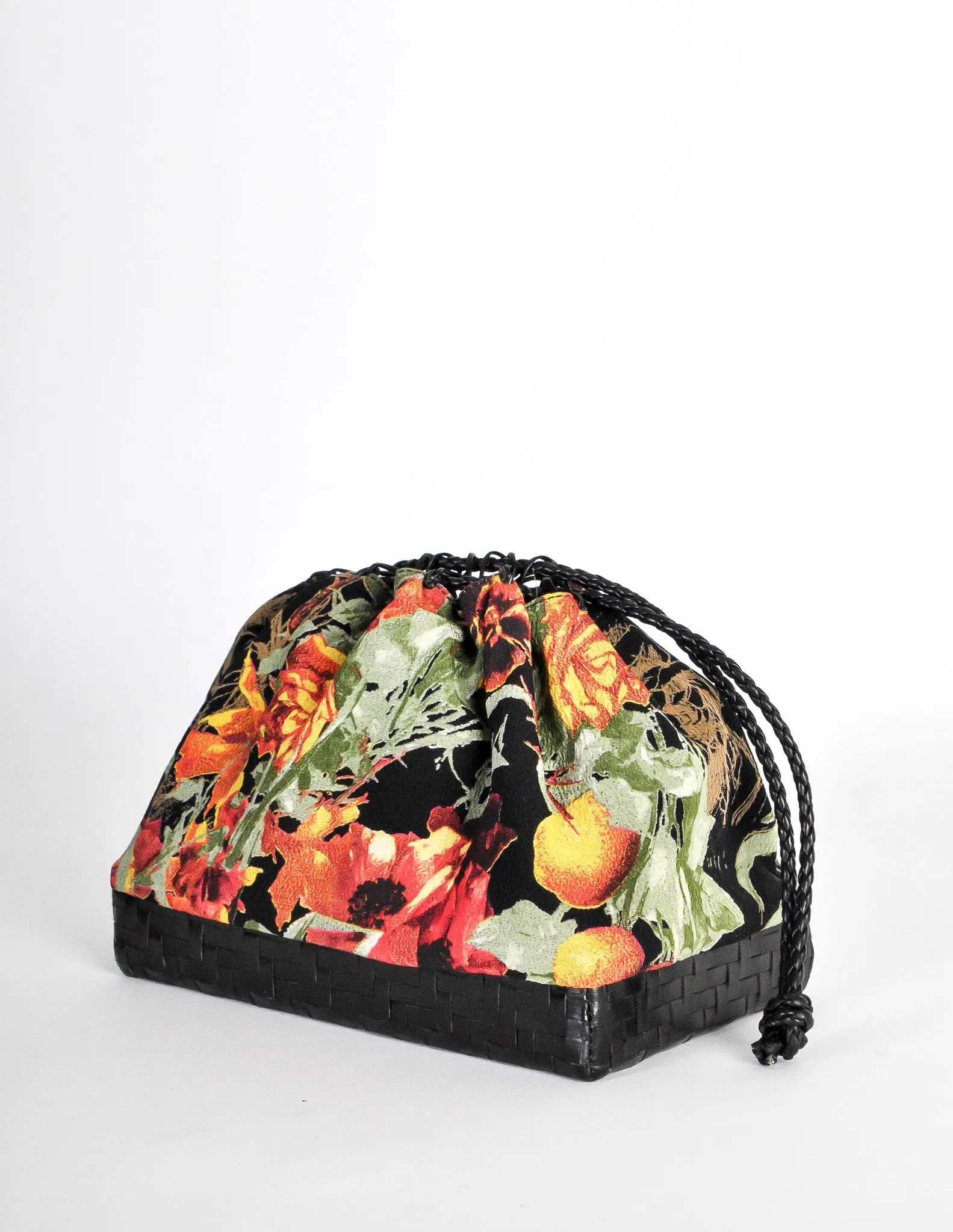 Jean Paul Gaultier Vintage Silk Floral Basket Handbag