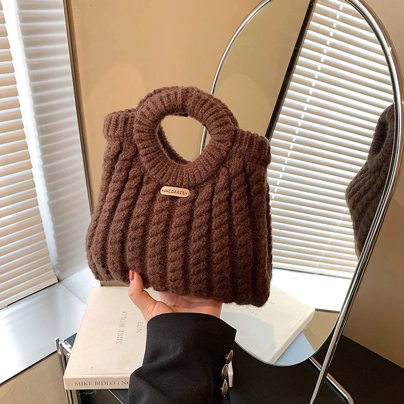 Korie Woolen Knitted Bucket Bag