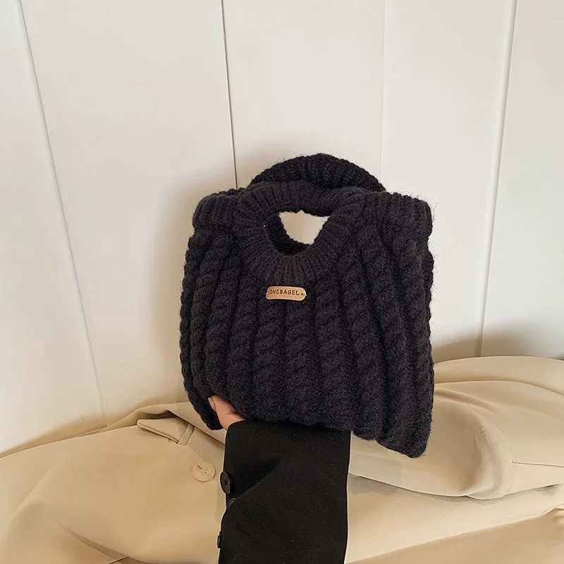 Korie Woolen Knitted Bucket Bag