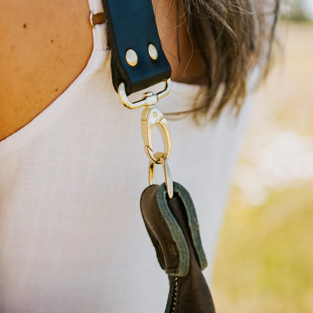 Leather HOBO Crossbody Bag - Olive Green Leather