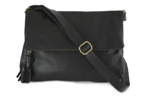 LOUISE LEATHER HANDBAG IN BLACK