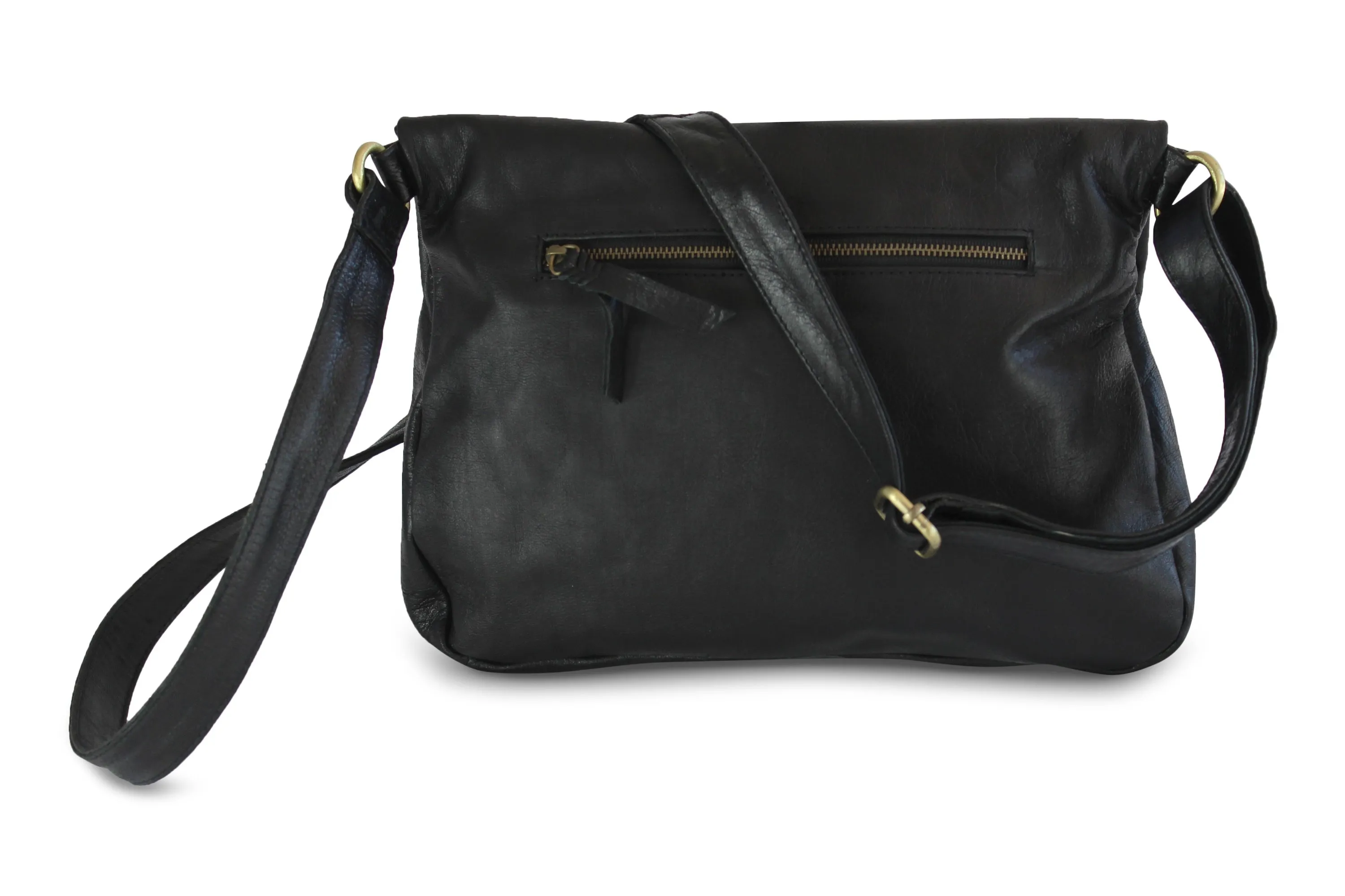 LOUISE LEATHER HANDBAG IN BLACK