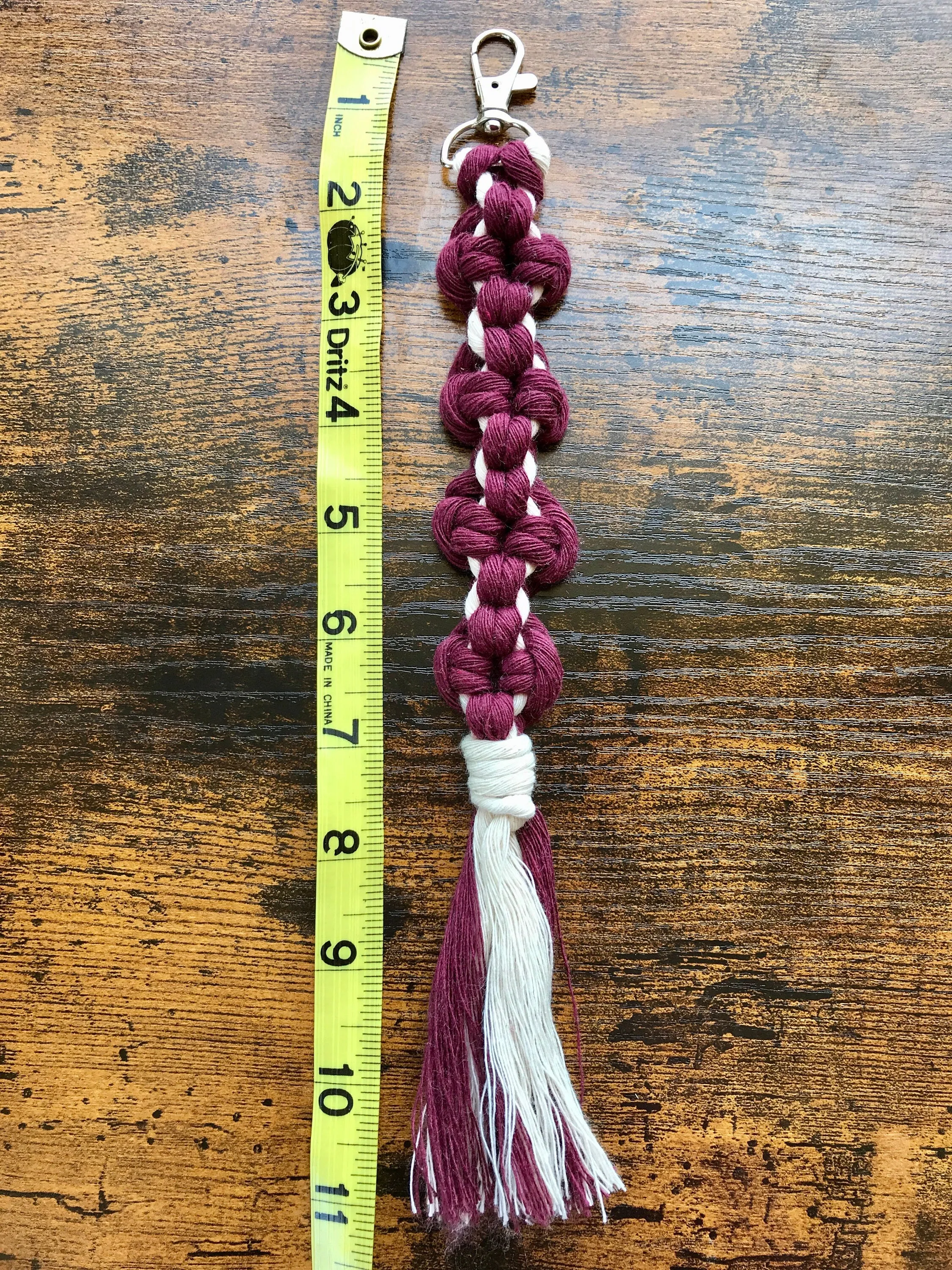 Macrame Flower Keychain/ Boho Macrame Bag Charm