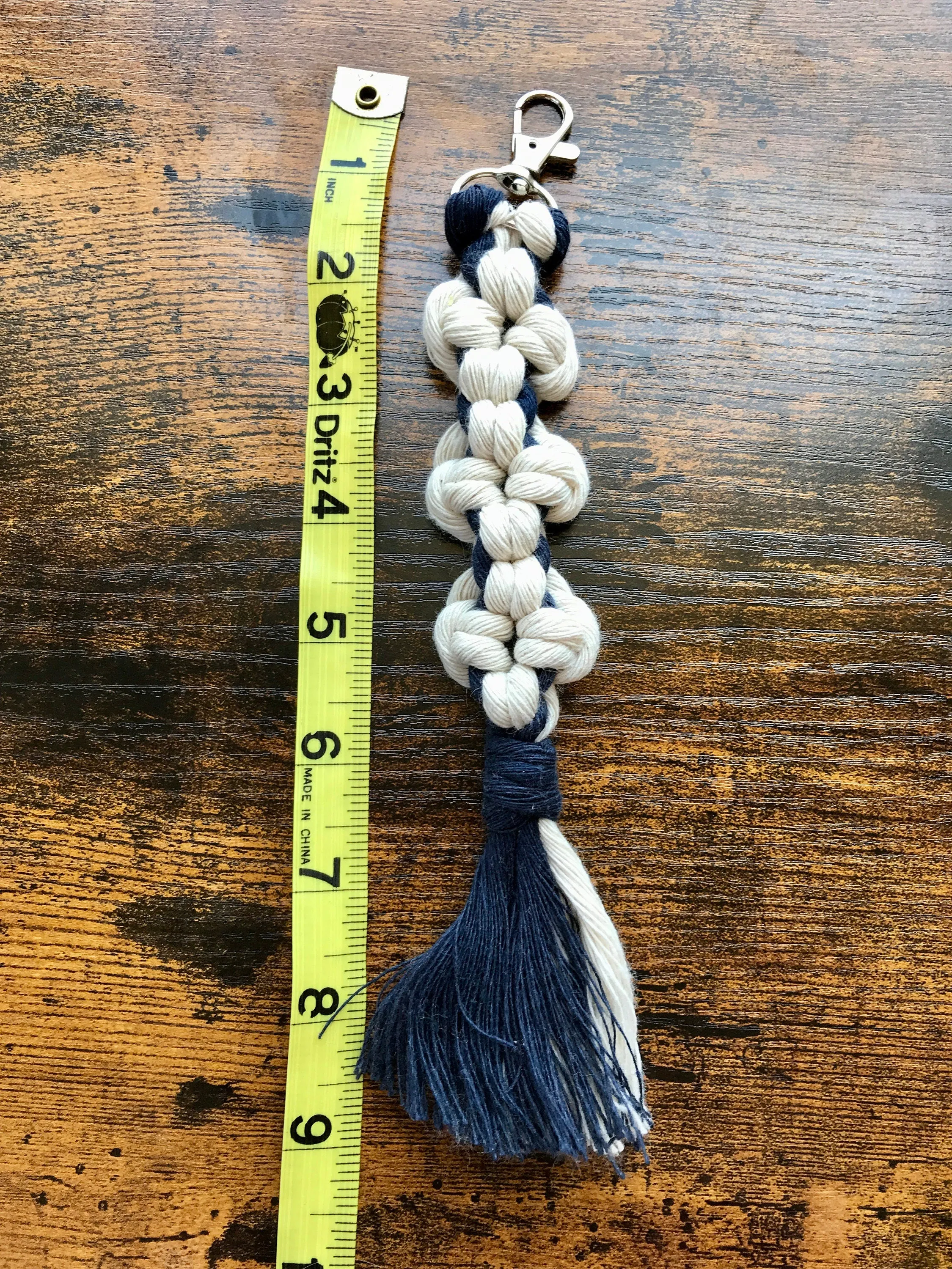 Macrame Flower Keychain/ Boho Macrame Bag Charm