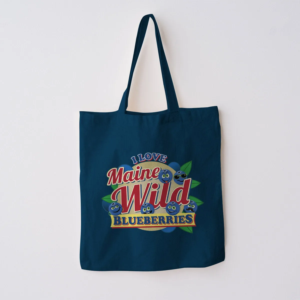 Maine Wild Blueberries Large Canvas Tote Grocery Totes