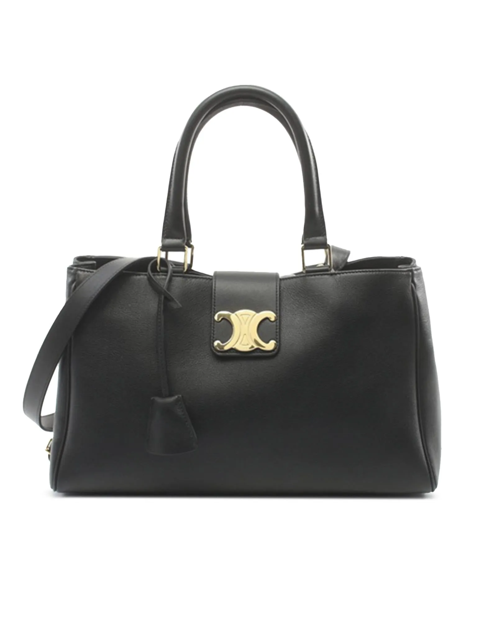 Medium Supple Calfskin Satchel with Detachable Strap