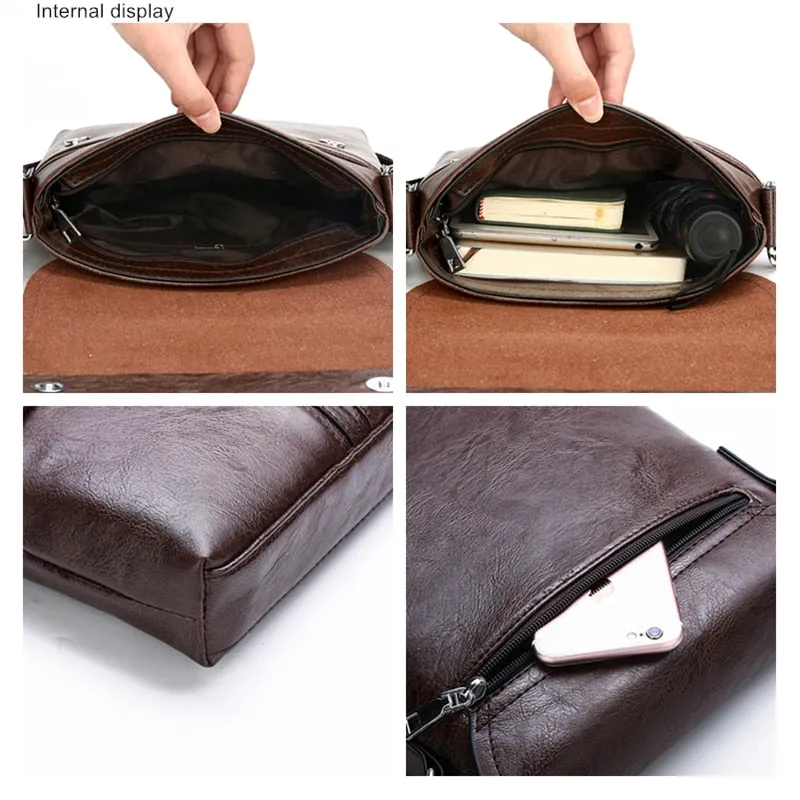 Men's Shoulder Bag Fashion Trend PU High-Quality Fabric Waterproof And Scratch-Resistant Material Messenger Bag