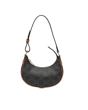 Mini Ava Coated Canvas Shoulder Bag with Leather Trim