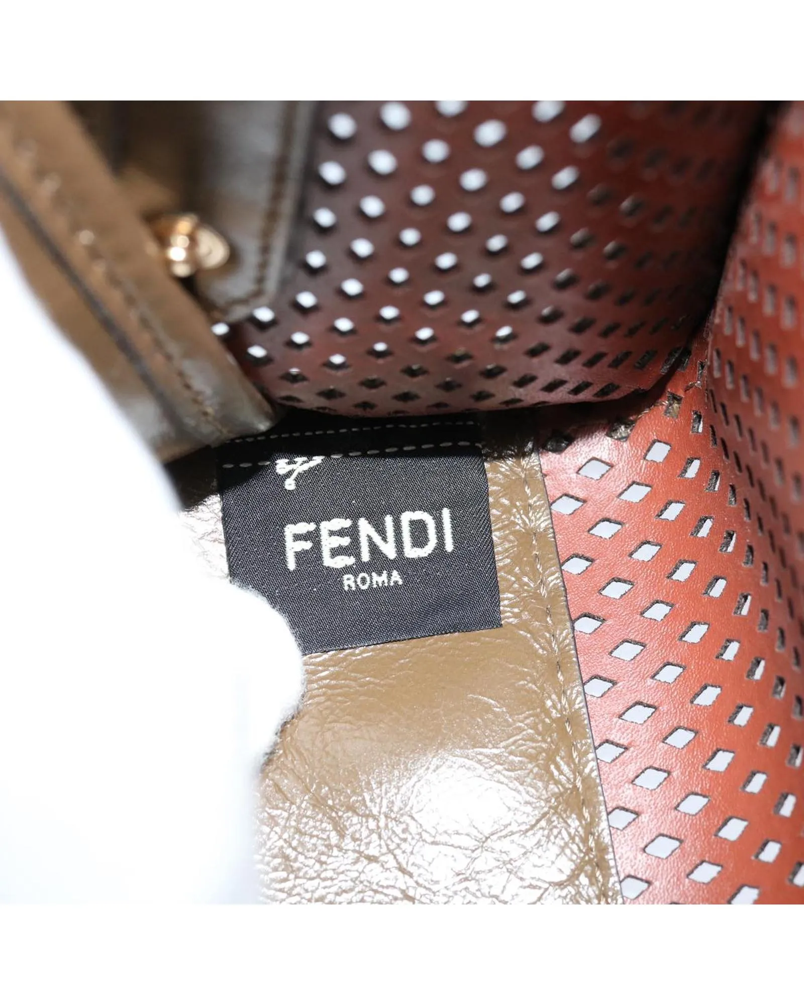 Mini White Leather Clutch Bag by Fendi