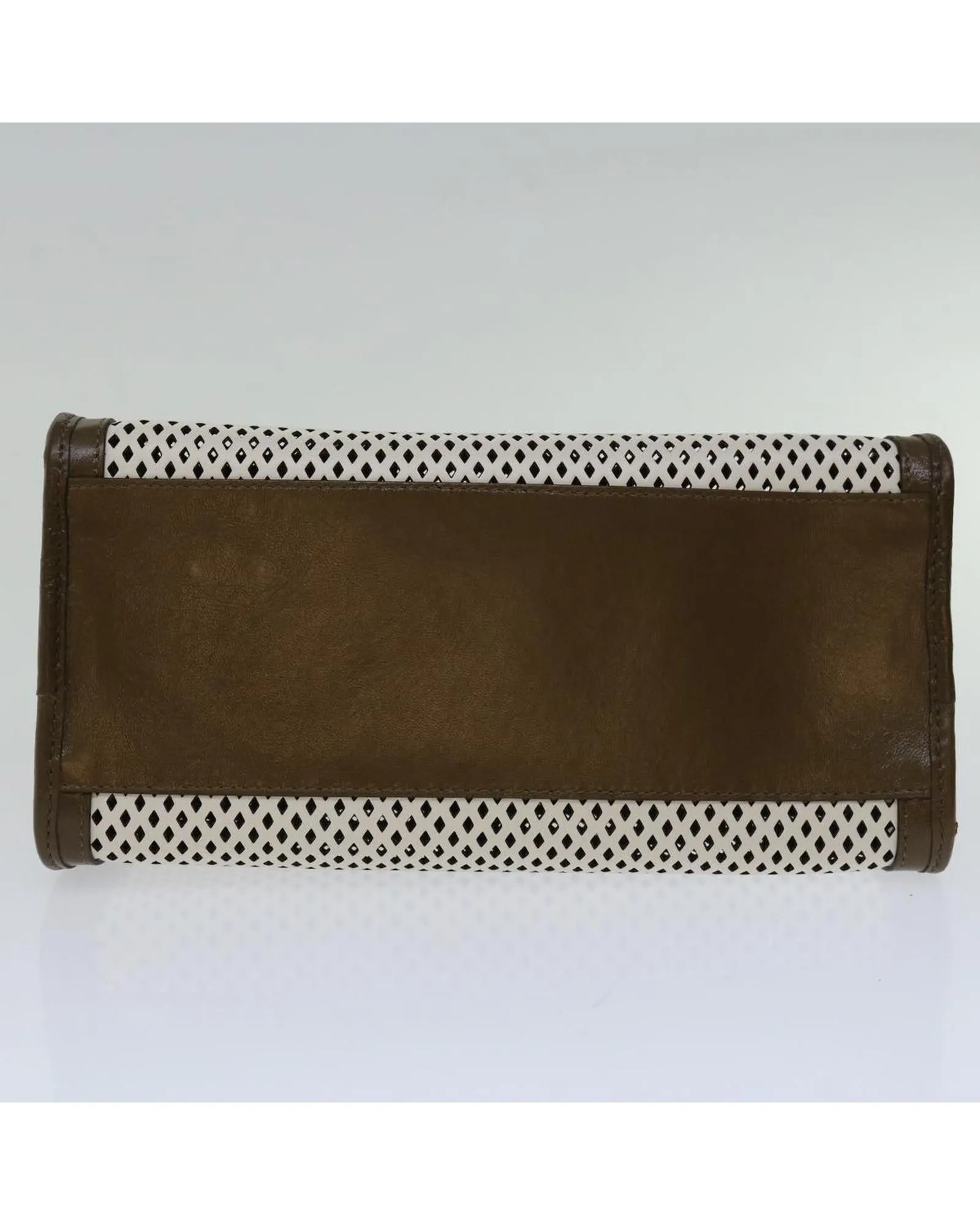 Mini White Leather Clutch Bag by Fendi