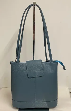 Multiway Leather Bag - Denim