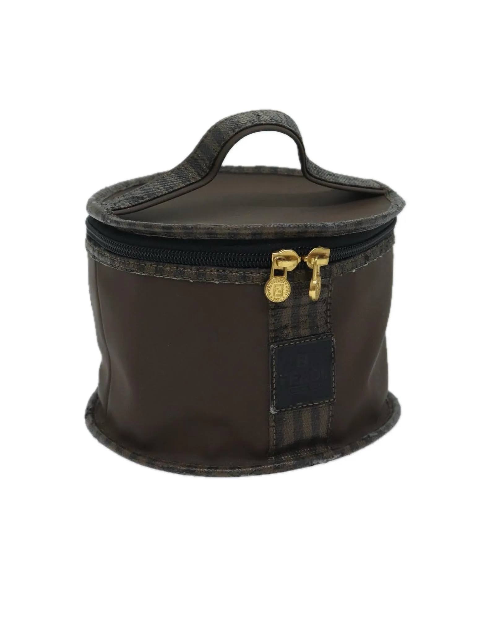 Nylon Brown Hand Bag with Accessory - C Rank