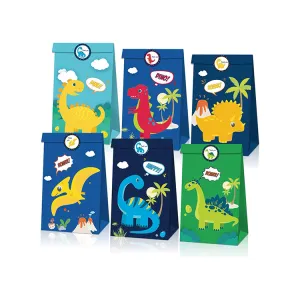 Paper Party Bag | Cute Dinosaur | 12 Pcs