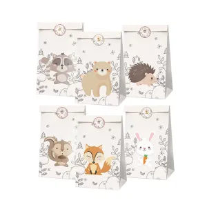 Paper Party Bag | Woodland Animal | 12 Pcs