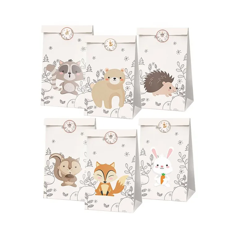 Paper Party Bag | Woodland Animal | 12 Pcs