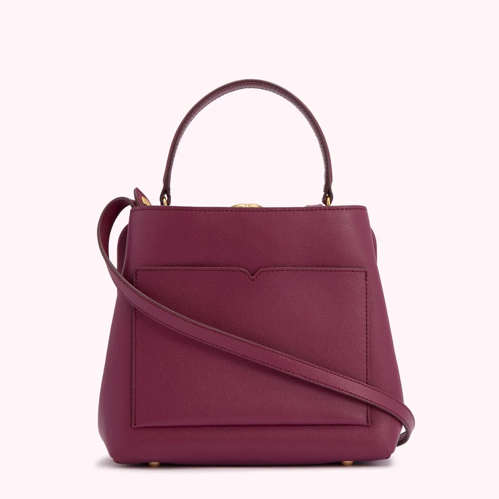 PEONY MEDIUM LEATHER RUBY