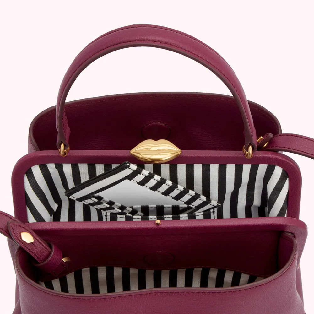 PEONY MEDIUM LEATHER RUBY