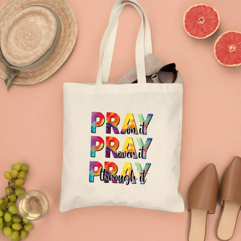 Pray On It Canvas Tote Bags - Christian Tote Bags - Printed Canvas Tote Bags - Cute Tote Bags - Religious Tote Bags - Gift For Christian - Ciaocustom