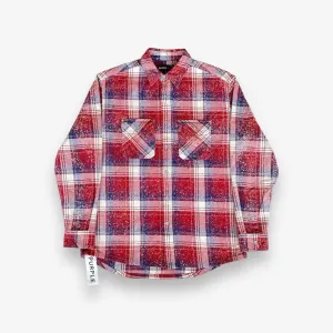 Purple Brand Plaid LS Shirt Red