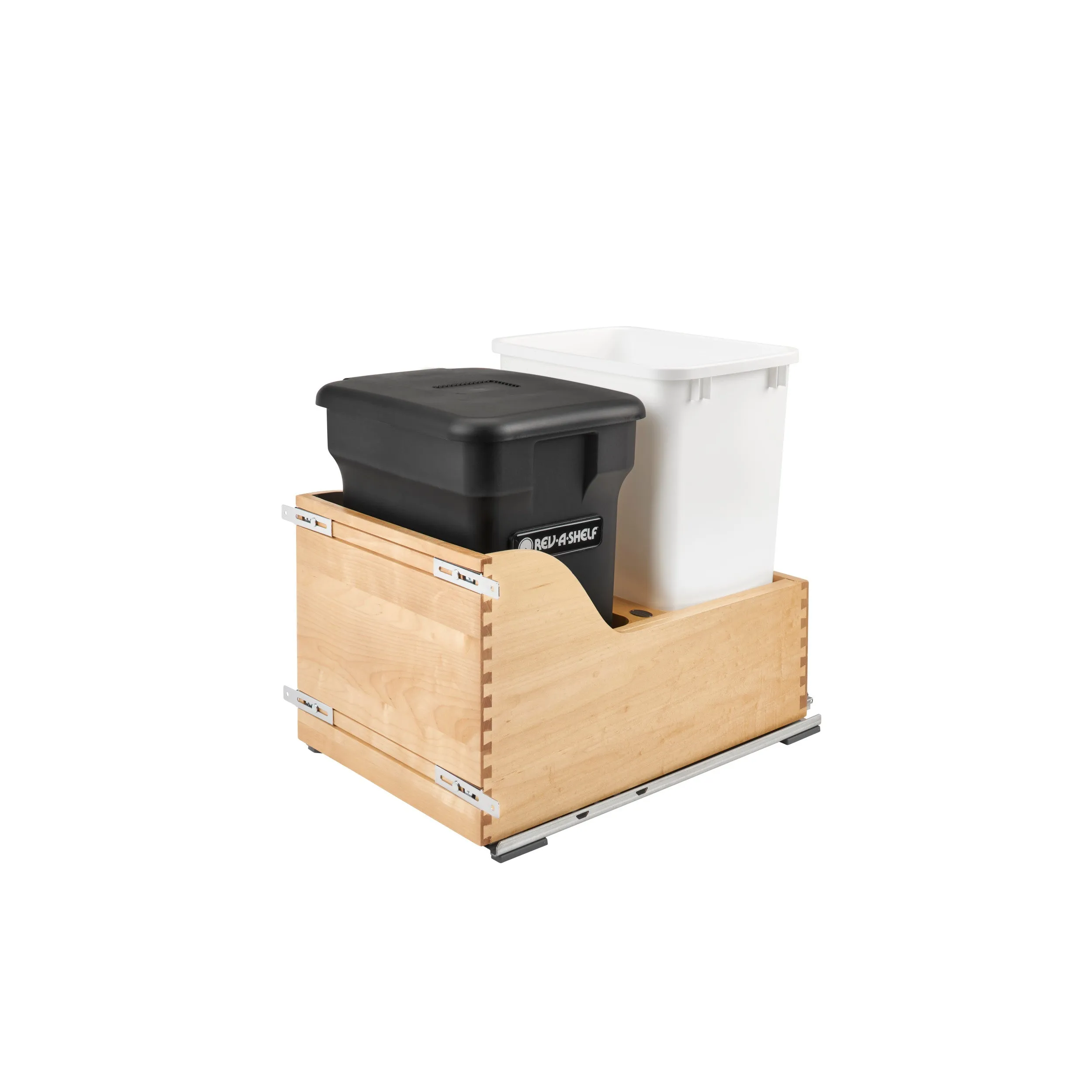 Rev-A-Shelf / 4WCSC-1835CKBK-2 / Wood Pullout Trash/Waste and Compost Container w/ Soft-Close