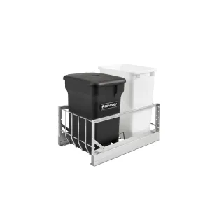 Rev-A-Shelf / 5349-18CKBK-2 / Aluminum Pullout Trash/Waste and Compost Container w/ Soft-Close