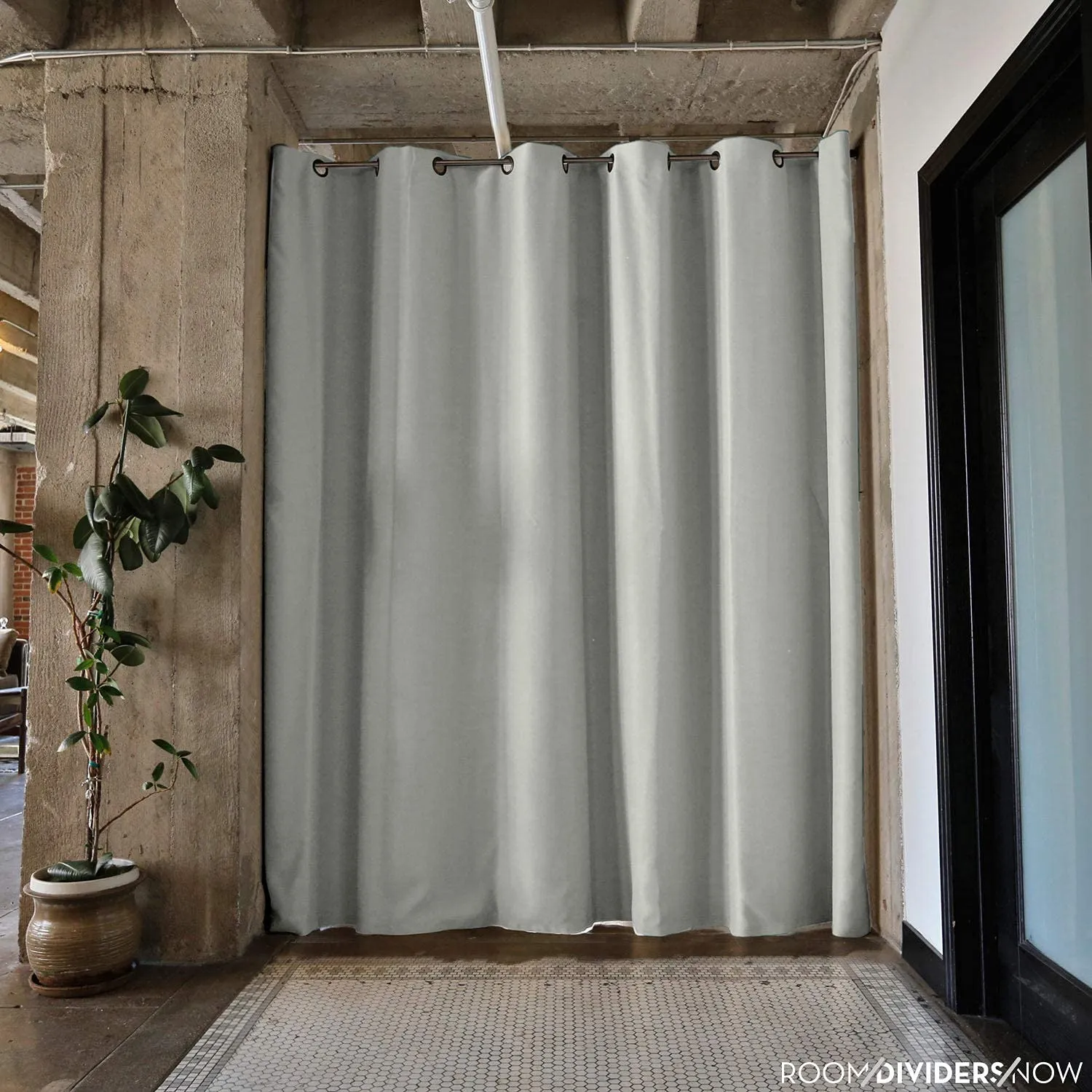 Room Divider Curtain, 8ft Tall X 5ft Wide (Stone White)