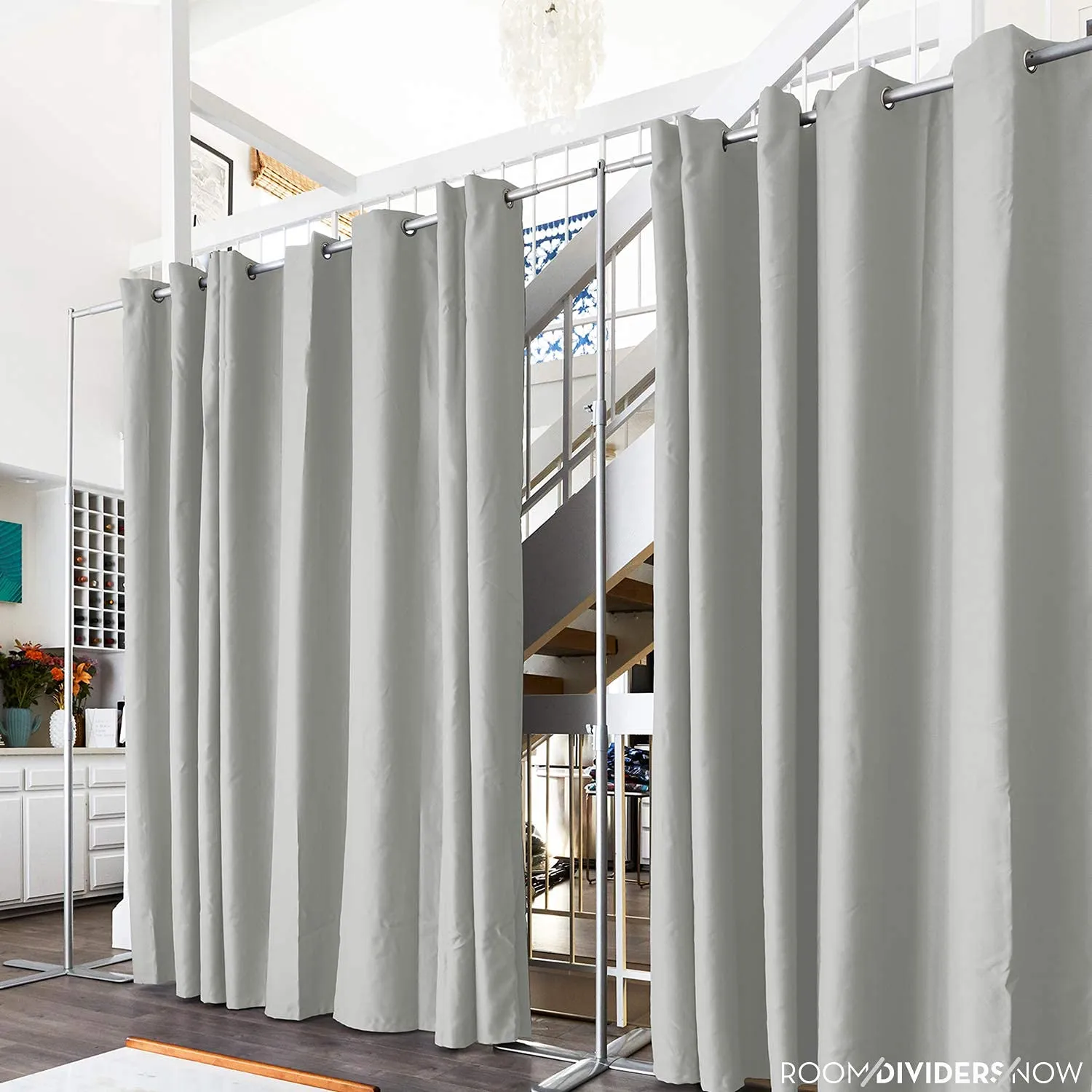 Room Divider Curtain, 8ft Tall X 5ft Wide (Stone White)