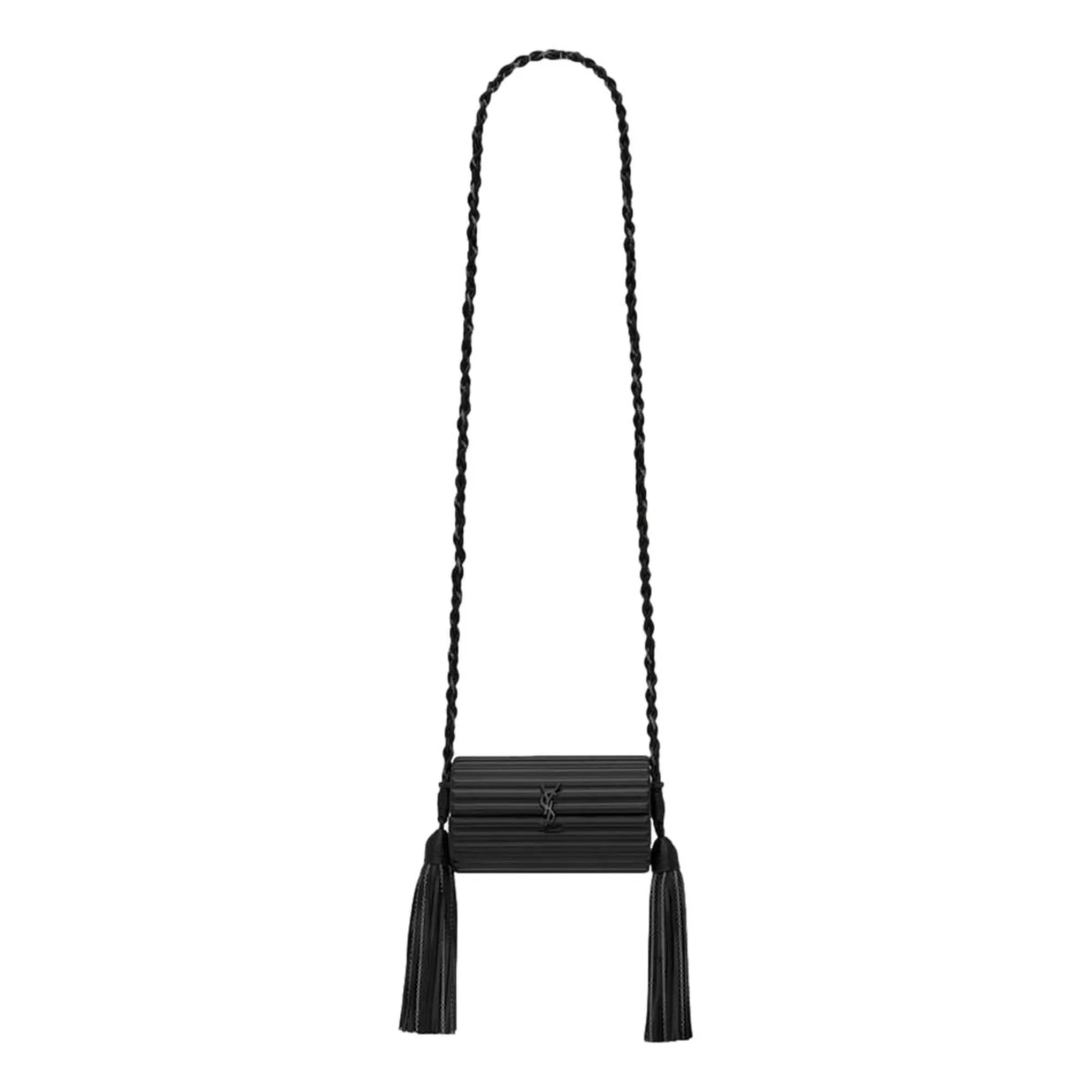 Saint Laurent Black Plexiglass Minaudiere Opium Box Bag