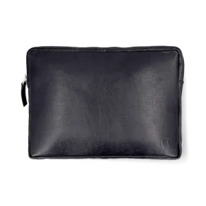 Salvo Black Leather Laptop 15' Sleeve