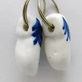 Small Dutch Clogs Delft Ceramic Keychain