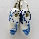 Small Dutch Clogs Delft Ceramic Keychain