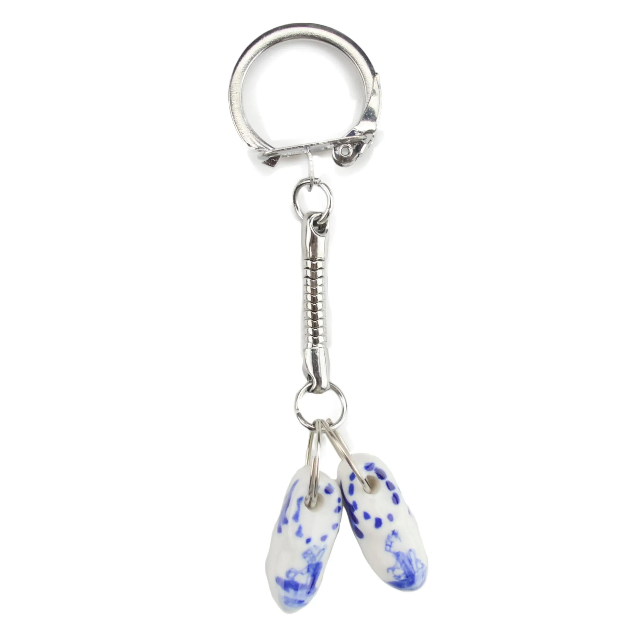 Small Dutch Clogs Delft Ceramic Keychain