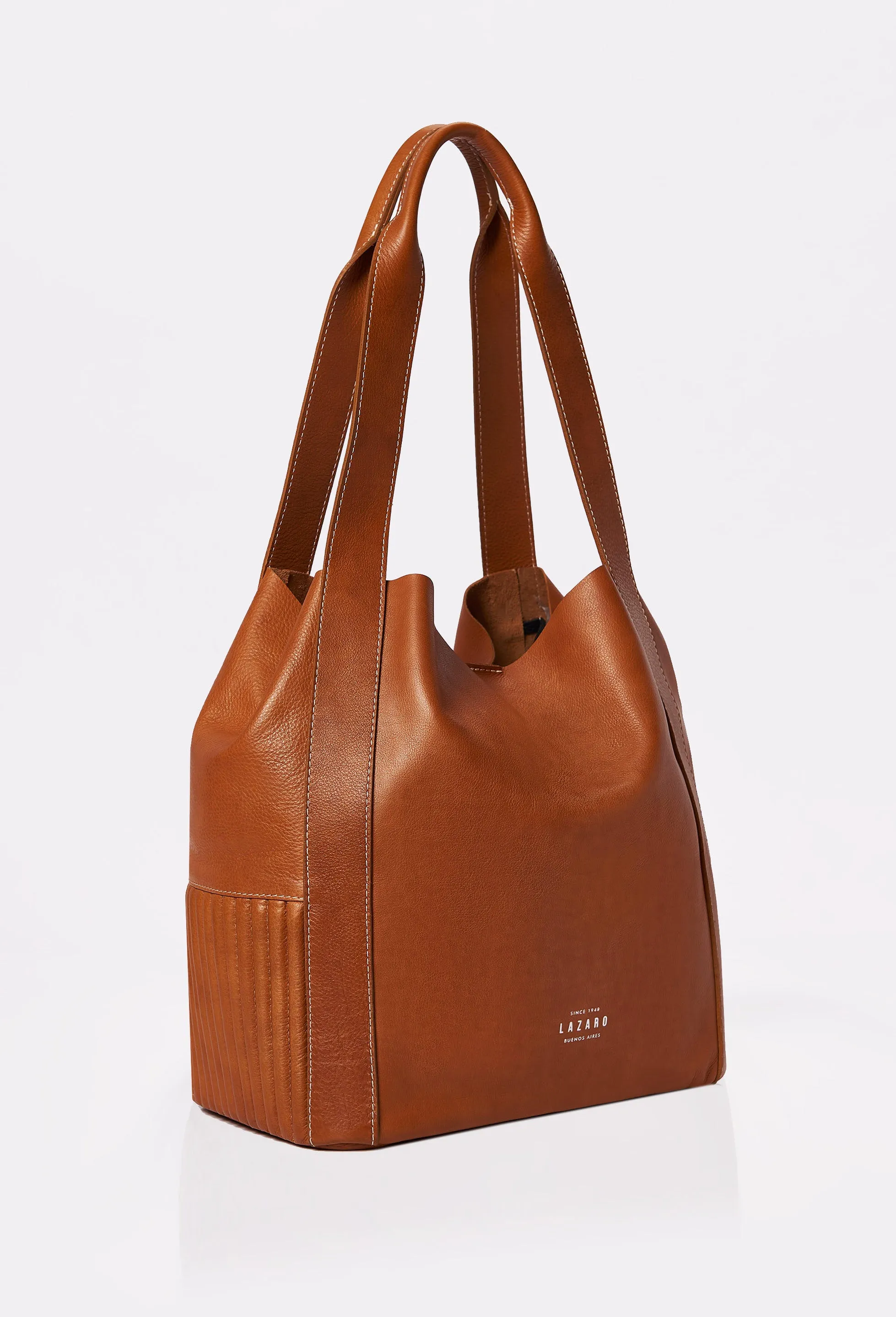 Tan Leather Bucket Bag 'Ushuaia'