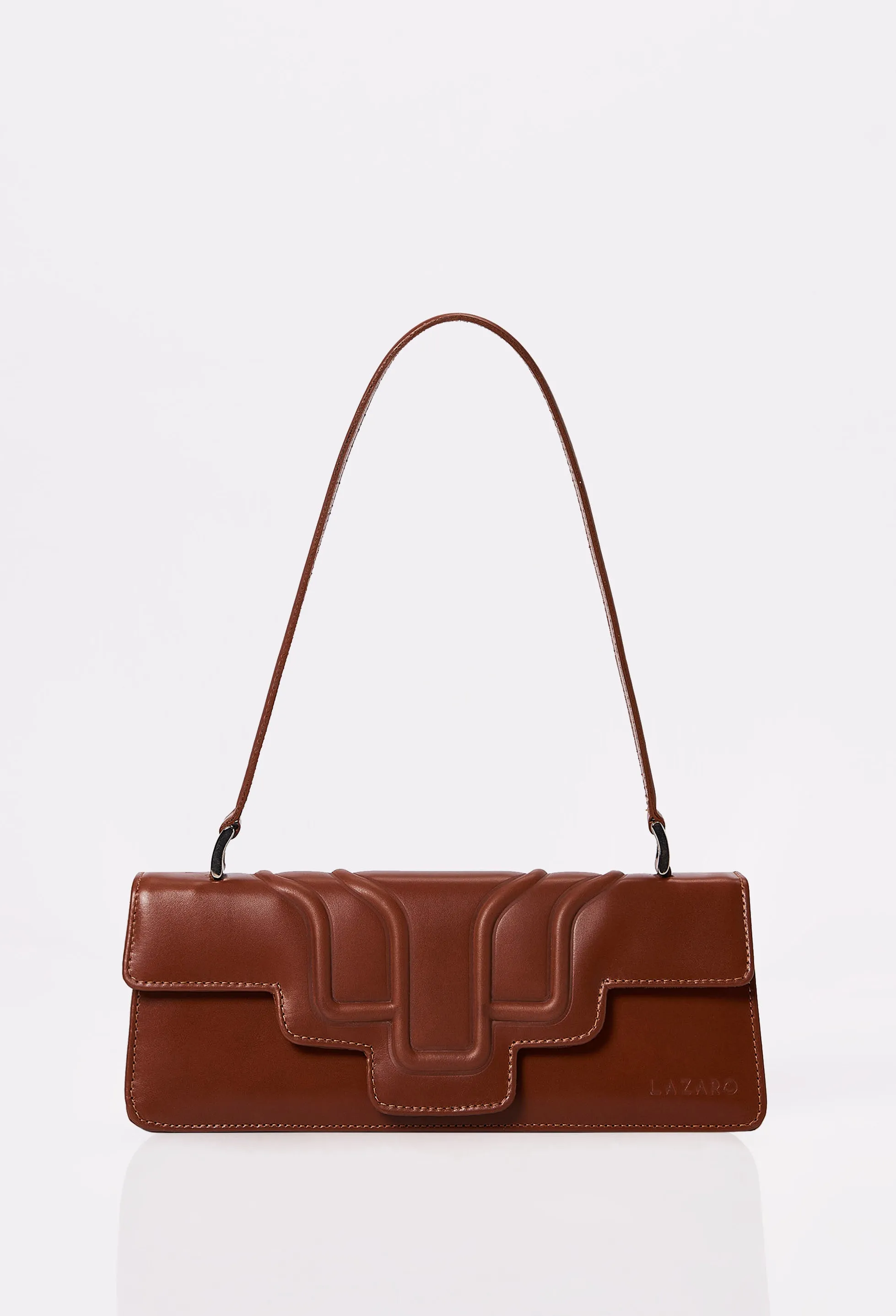 Tan Leather Shoulder Flap Bag 'Hilda'