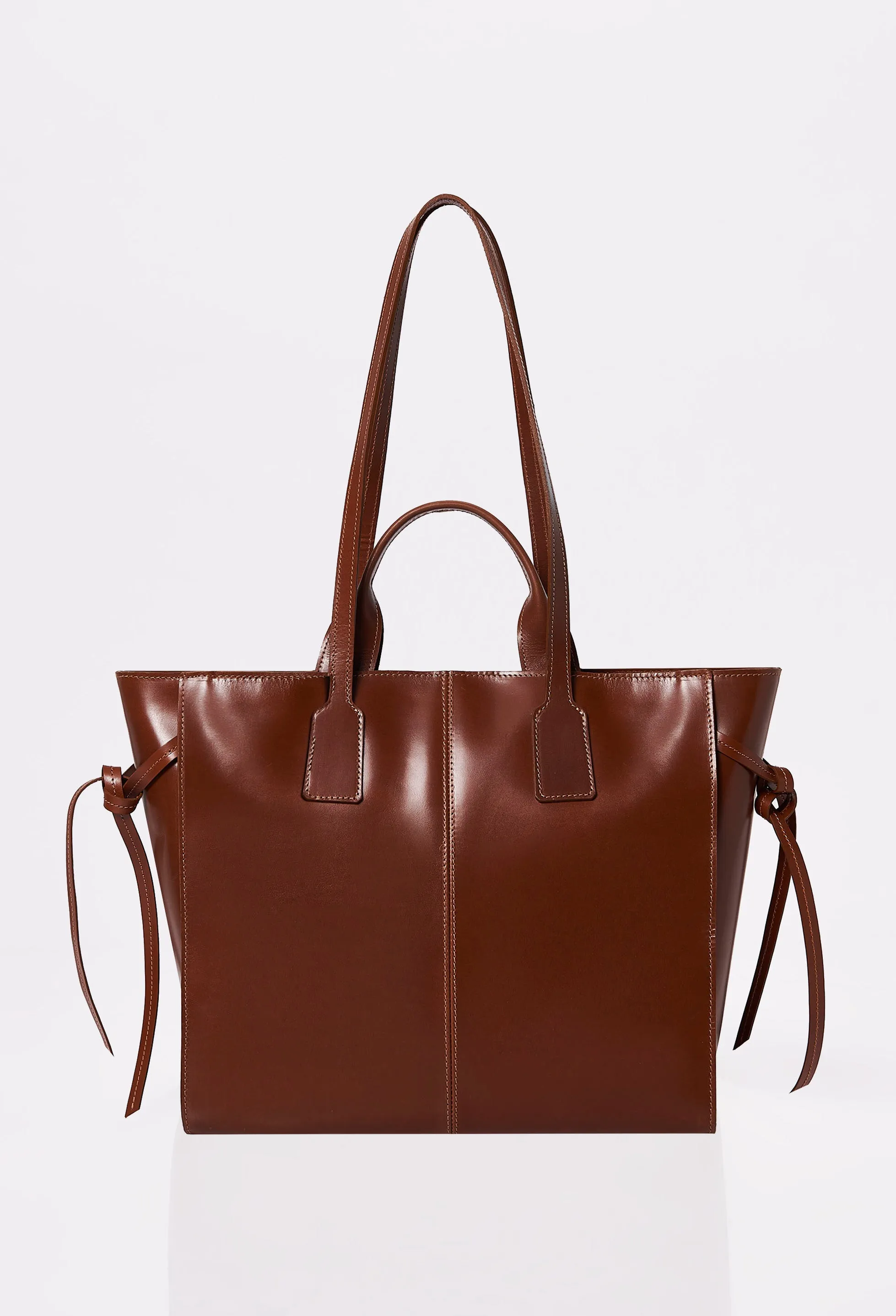 Tan Leather Tote Bag 'Lambro'