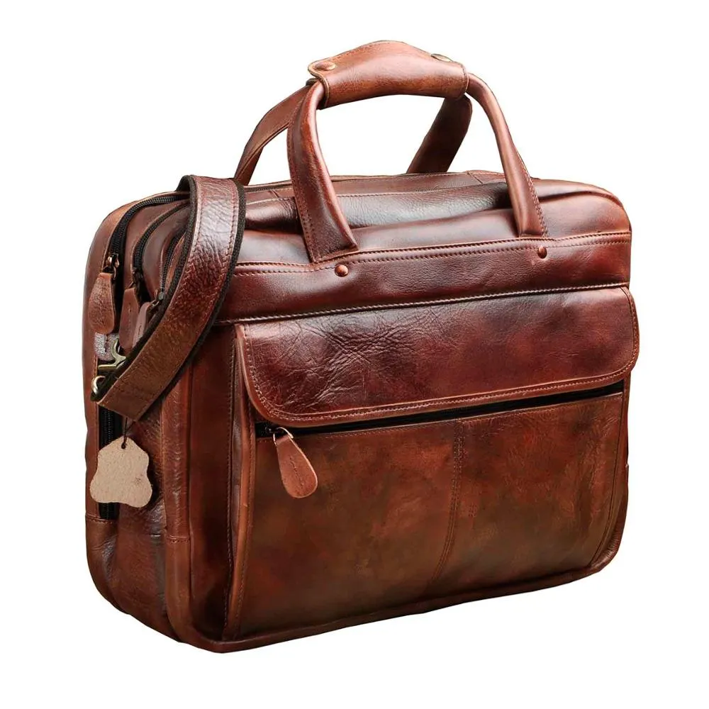 TEEK - Real Leather Antique Style Briefcase